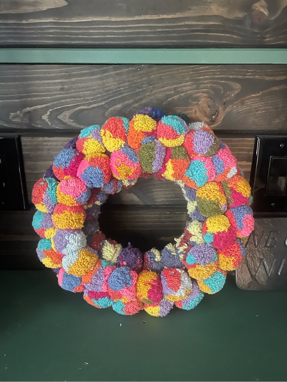 Noonday Collection Peruvian Pom Pom wreath colorful boho